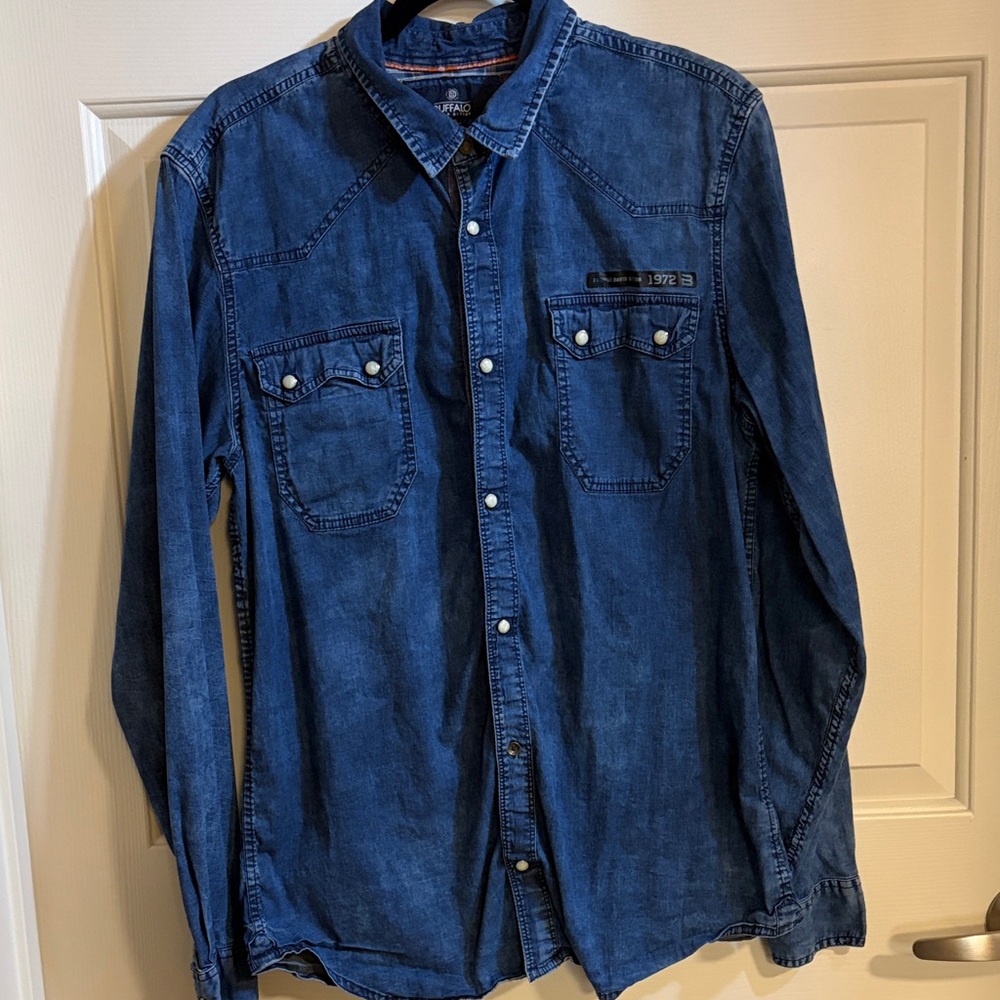 Buffalo David Bitton Dark Blue Button-Down Shirt